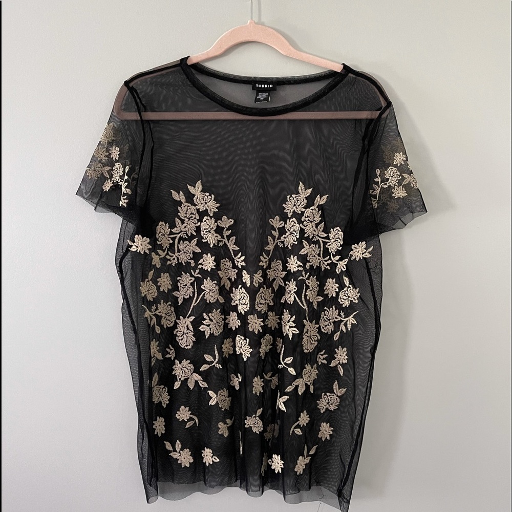 Black Torrid Nylon floral top